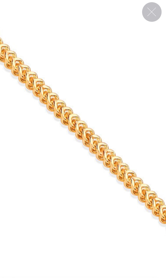 Yellow Gold 9ct 2.9mm Hollow Franco Chain
