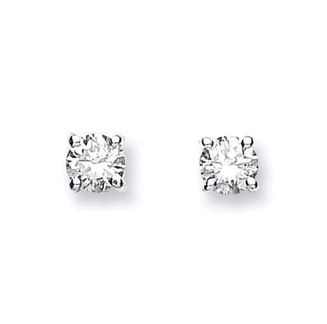 18ct White Gold 0.5ct Claw Set Diamond Stud Earrings