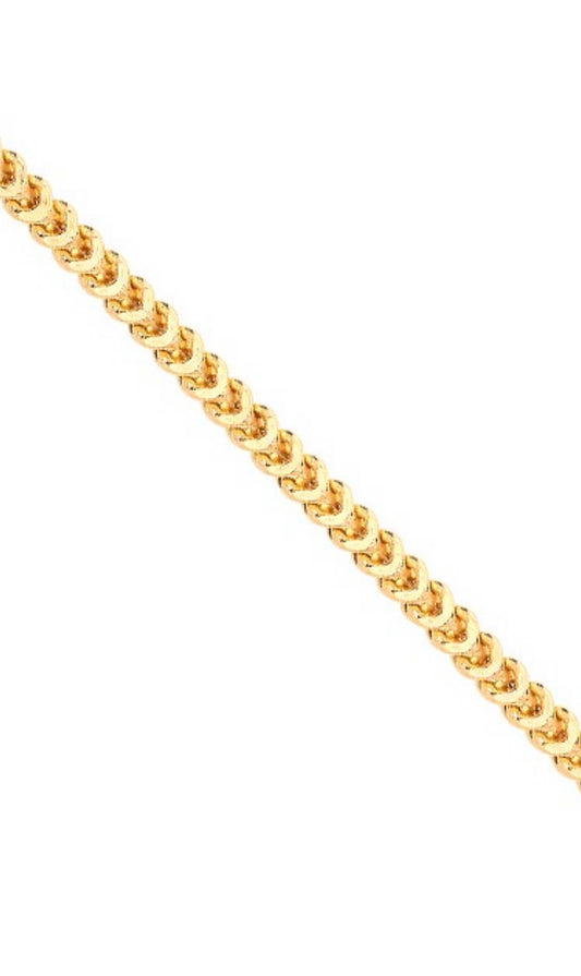 Yellow Gold 9ct 3.6mm Hollow Franco Chain