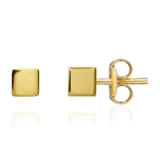 9ct Yellow Gold 4mm Cube Studs