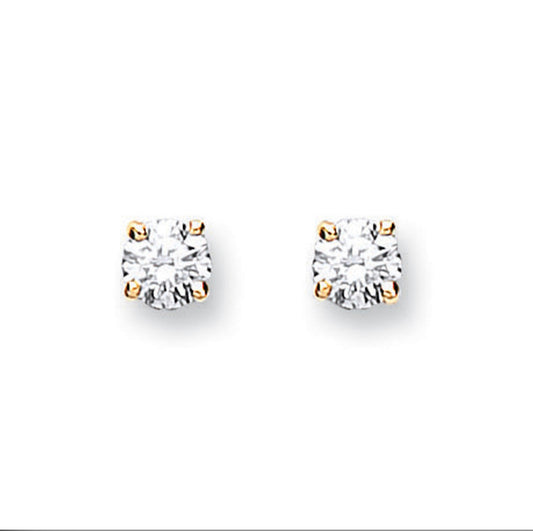 18ct Yellow Gold 0.25ct Claw Set Diamond Stud Earrings