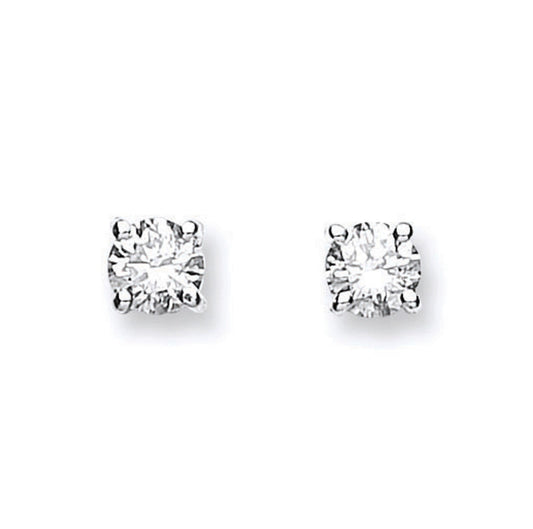 18ct White Gold 0.7ct Claw Set Diamond Stud Earrings