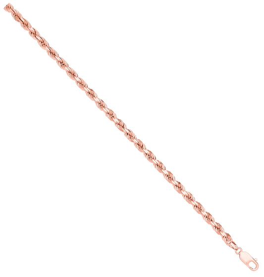 Rose Gold Diamond Cut Solid Rope Chain 5.2mm
