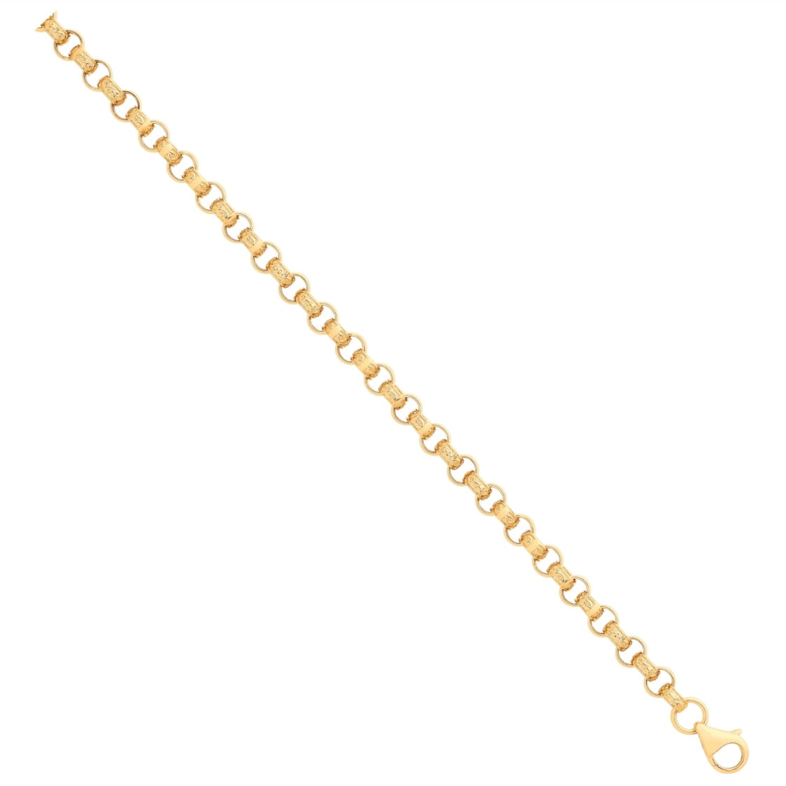 Yellow Gold Plain & Engraved Round 6.6mm Belcher Chain