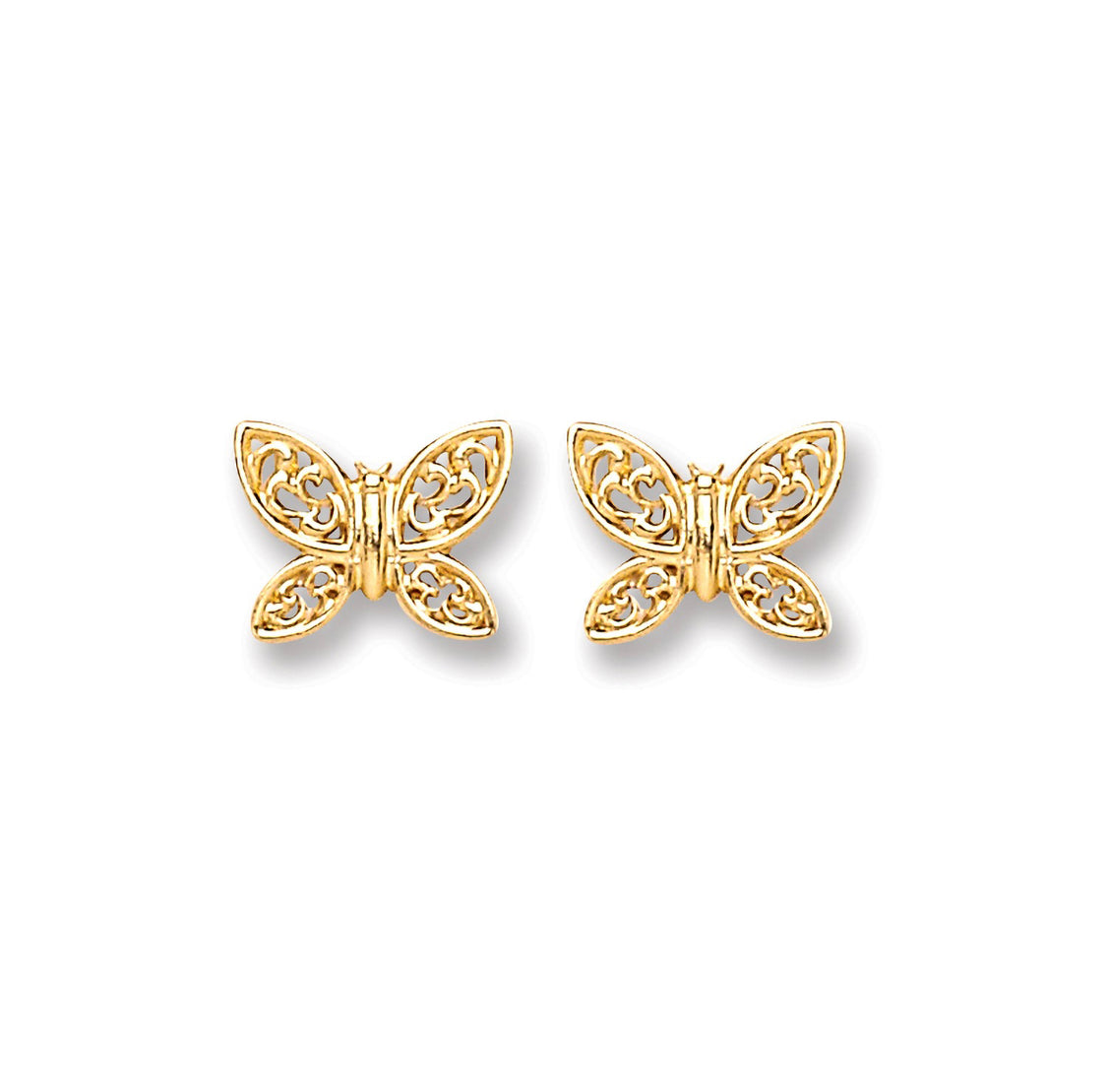 9ct Yellow Gold Butterfly Earrings